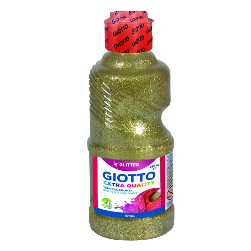 (F53120100) GIOTTO TÉMPERA GLITTER ORO BOTELLA 250 ML