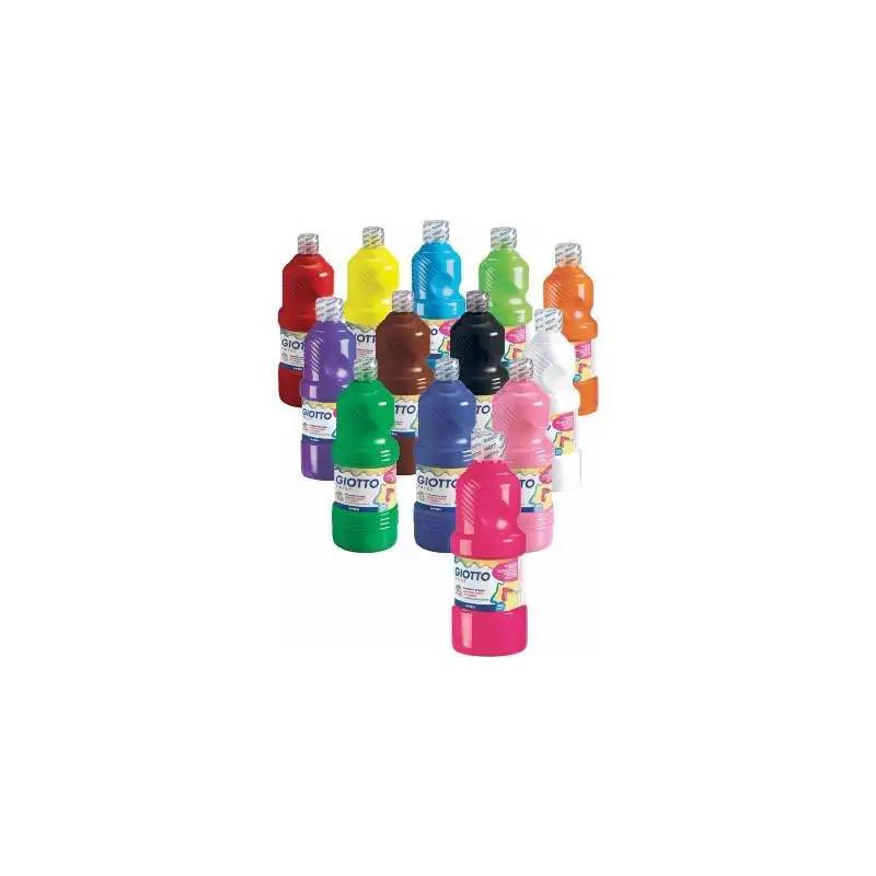 (F53530700) GIOTTO TÉMPERA ESCOLAR LAVABLE ROJO BERMELLÓN BOTELLA 500 ML