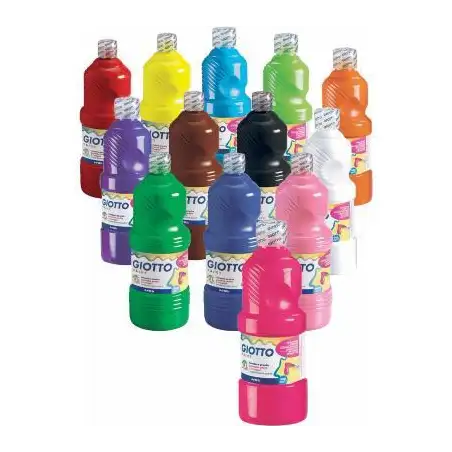 (F535308) GIOTTO TÉMPERA ESCOLAR LAVABLE ROJO ESCARLATA BOTELLA 500 ML