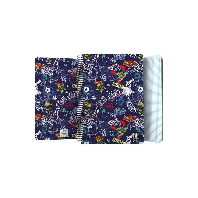 (16502475) GRAFOPLÁS CUADERNO SR3 80H FOLIO 90GR 4X4MM 5 BANDAS COLOR TAPA PP BITS&BOBS STAR