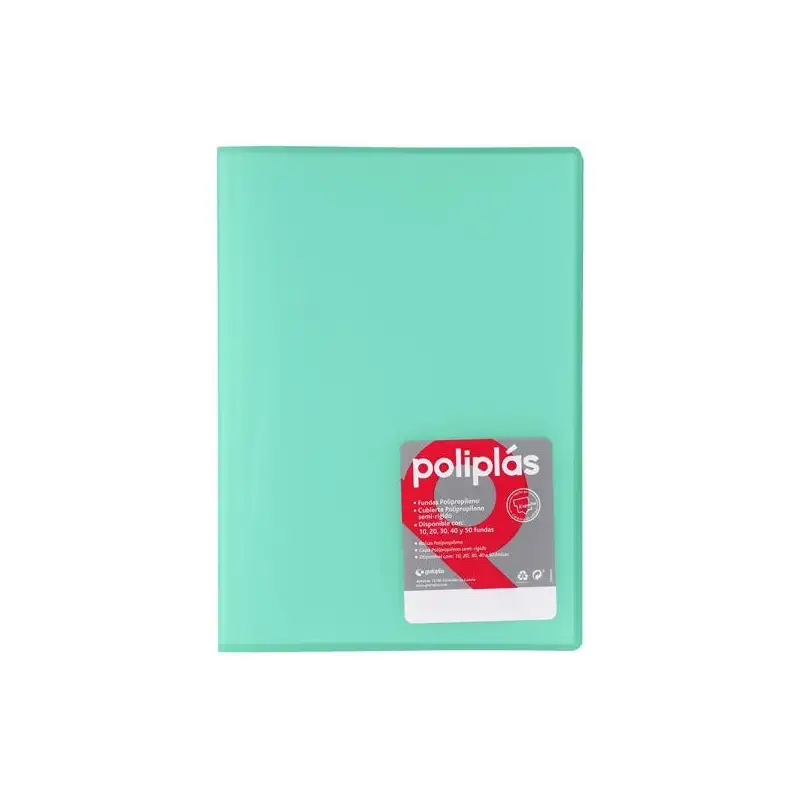 (01431226) GRAFOPLÁS CARPETA POLIPLÁS DE POLIPROPILENO TRANSLÚCIDO CON 10 FUNDAS SOLDADAS FOLIO MINT
