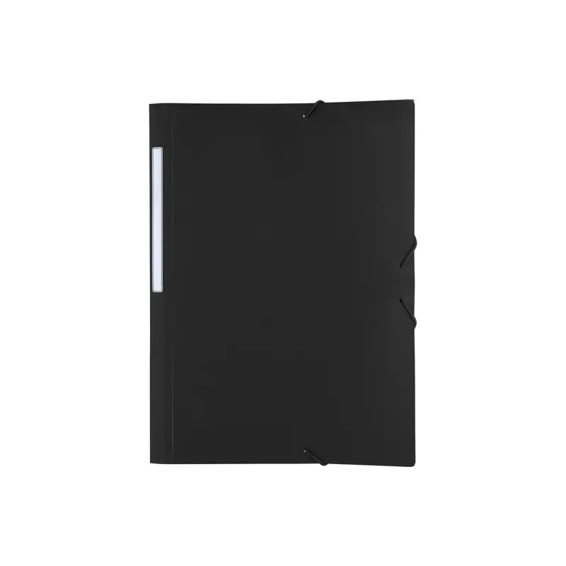 (04800010) GRAFOPLÁS CARPETA CON GOMAS POLIGRAF 3 SOLAPAS FOLIO PP OPACO NEGRO