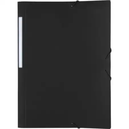 (04800010) GRAFOPLÁS CARPETA CON GOMAS POLIGRAF 3 SOLAPAS FOLIO PP OPACO NEGRO