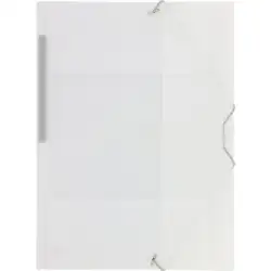 (04801200) GRAFOPLÁS CARPETA CON GOMAS COLORGRAF FOLIO 3 SOLAPAS PP NATURAL TRANSLÚCIDO
