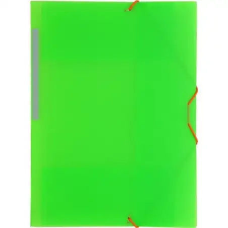 (04801221) GRAFOPLÁS CARPETA CON GOMAS COLORGRAF FOLIO 3 SOLAPAS PP VERDE TRANSLÚCIDO