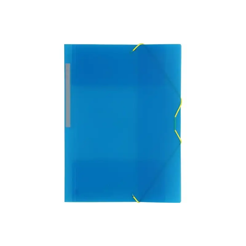 (04801230) GRAFOPLÁS CARPETA CON GOMAS COLORGRAF FOLIO 3 SOLAPAS PP AZUL TRANSLÚCIDO