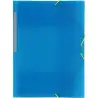 (04801230) GRAFOPLÁS CARPETA CON GOMAS COLORGRAF FOLIO 3 SOLAPAS PP AZUL TRANSLÚCIDO