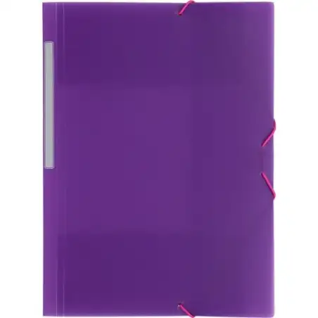 (04801235) GRAFOPLÁS CARPETA CON GOMAS COLORGRAF FOLIO 3 SOLAPAS PP VIOLETA TRANSLÚCIDO