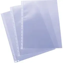 (05570300) GRAFOPLAS FUNDAS MULTITALADRO 11 PP TRANSPARENTES 80 MICRAS GALGA EXTRA LISO A4  CAJA -100U-