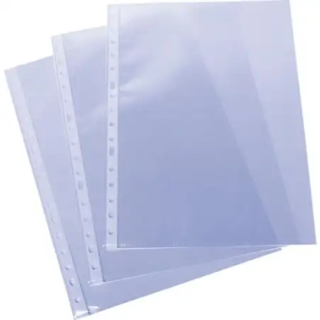 (05572200) GRAFOPLAS FUNDA CLÁSICA PP EXTRA A5 MULTITALADRO 11 LOMO REFORZADO TRANSPARENTE -100U-