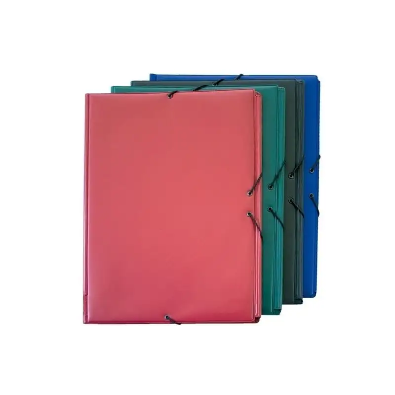 (1220050) GRAFOPLÁS CARPETA CON GOMAS 3 SOLAPAS FOLIO FORRADAS PVC GRANATE