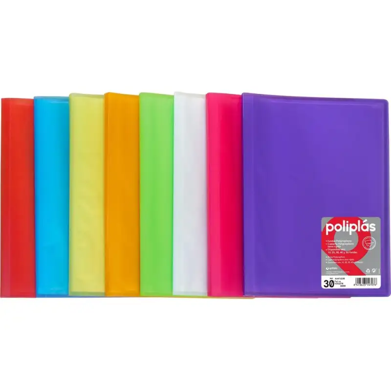 (1471235) GRAFOPLÁS CARPETA POLIPLÁS DE POLIPROPILENO TRANSLÚCIDO CON 30 FUNDAS SOLDADAS FOLIO VIOLETA