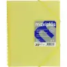 (39832094) GRAFOPLÁS CARPETA CON FUNDAS MAXIPLÁS ESPIRAL A4 20 FUNDAS C/SOBRE PP RÍGIDO TRANSLÚCIDO AMARILLO SOFT