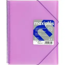 (39834095) GRAFOPLÁS CARPETA CON FUNDAS MAXIPLÁS ESPIRAL A4 40 FUNDAS C/SOBRE PP RÍGIDO TRANSLÚCIDO LAVANDA SOFT