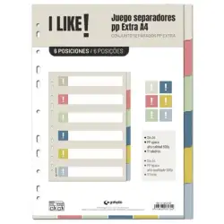 (41262700) GRAFOPLÁS SEPARADORES 6 POSICIONES A4 11 TALADROS PP I LIKE 3