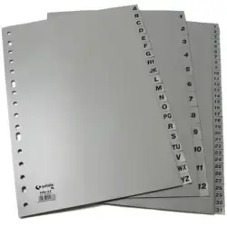 (44409071) GRAFOPLÁS JUEGO DE ABECEDARIO FOLIO 16 TALADROS PP OPACO GRIS