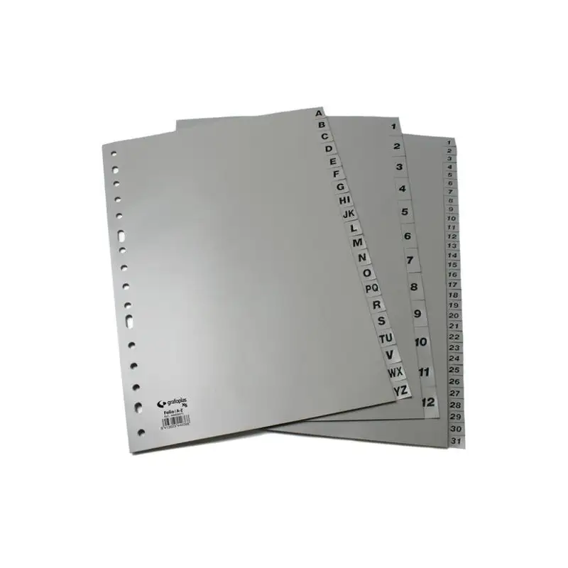 (44409071) GRAFOPLÁS JUEGO DE ABECEDARIO FOLIO 16 TALADROS PP OPACO GRIS