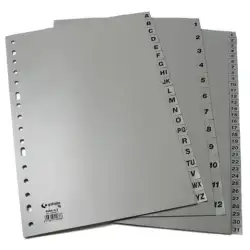 (44411071) GRAFOPLAS SEPARADORES NUMERICOS A4 PP 1-31 POSICIONES 16 TALADROS OPACO GRIS