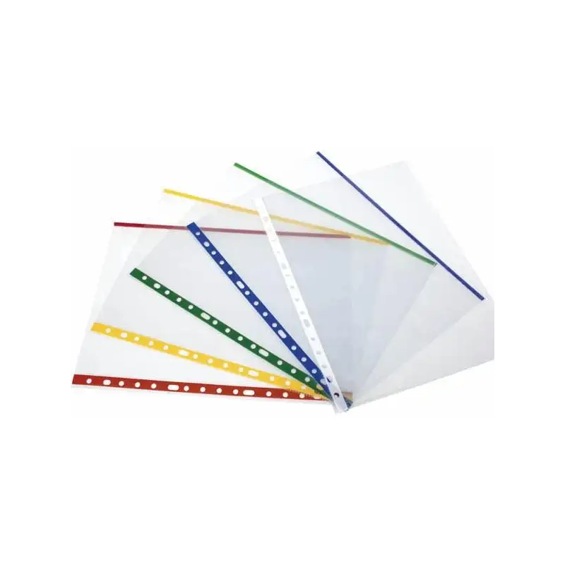 (5512599) GRAFOPLAS FUNDAS MULTITALADRO 16 POLIPROPILENO TRANSPARENTES LOMO REFORZADO INDICADOR COLOR FOLIO BOLSA -25U-