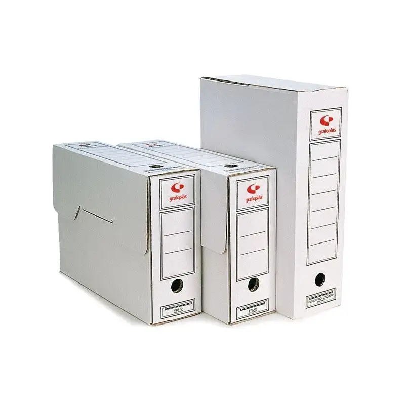 (70907703) GRAFOPLAS CAJA ARCHIVO DEFINITIVO FOLIO CARTÓN FSC BLANCO PACK 10 UD