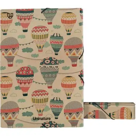 (91273402) GRAFOPLÁS CAJA DE PROYECTOS FOLIO CON GOMAS LOMO DE 5CM CARTÓN Y KRAFT UNINATURE CAPADOCIA