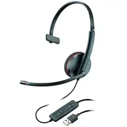 (209744-104) HP POLY AURICULARES BLACKWIRE C3210 DIADEMA MONOAURAL MICRÓFONO CONTROL DE VOLUMEN CABLE USB-A NEGRO