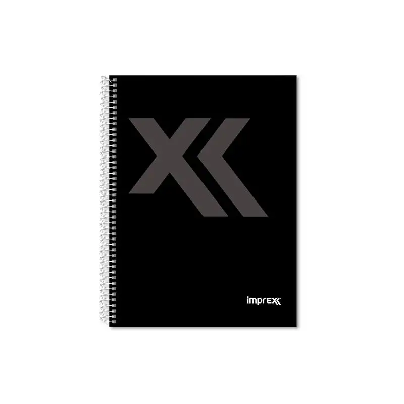 (IMP0112) IMPREX CUADERNO ESPIRAL TAPA FORRADA FOLIO 80H 90GR 4X4 NEGRO