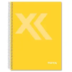 (IMP0115) IMPREX CUADERNO ESPIRAL TAPA FORRADA A5 80H 90GR 4X4 AMARILLO