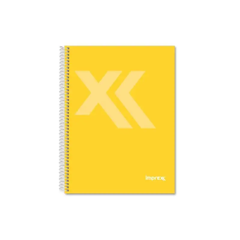 (IMP0115) IMPREX CUADERNO ESPIRAL TAPA FORRADA A5 80H 90GR 4X4 AMARILLO