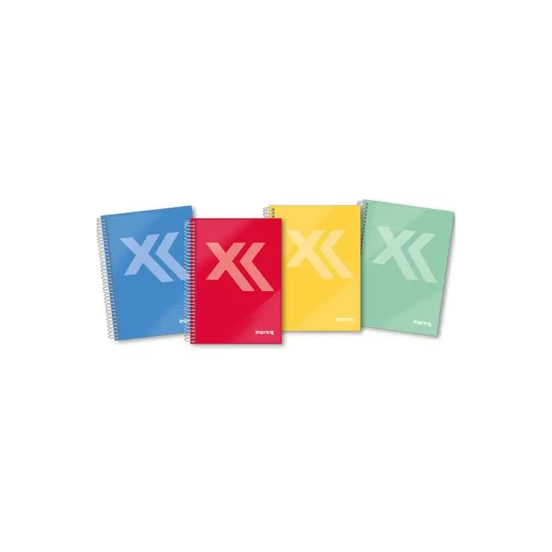 (IMP0120) IMPREX CUADERNO ESPIRAL TAPA FORRADA A5 80H 90GR 4X4 COLORES SURTIDOS