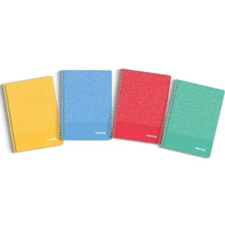 (IMP0124) IMPREX CUADERNO ESPIRAL TAPA PP A5 80H 90GR HORIZONTAL COLORES SURTIDOS