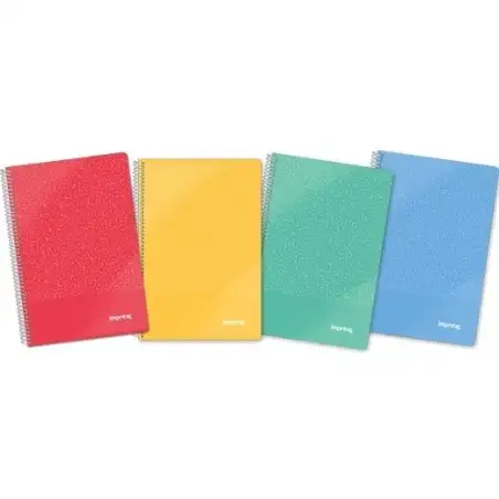 (IMP0125) IMPREX CUADERNO ESPIRAL TAPA PP FOLIO 80H 90GR HORIZONTAL COLORES SURTIDOS