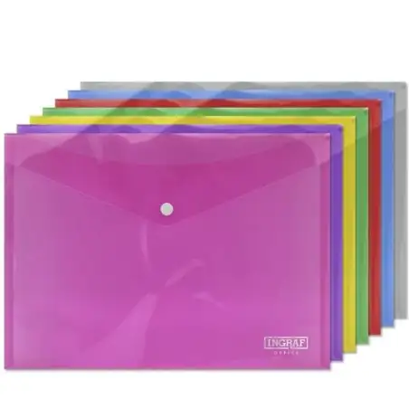 (318475) INGRAF SOBRE PORTADOCUMENTOS CON BROCHE A4 COLORES SURTIDOS
