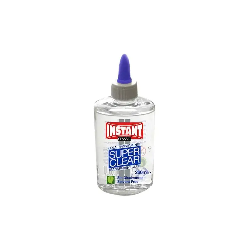 (11141) INSTANT COLA LÍQUIDA SUPERCLEAR PARA DECORACIÓN BOTELLA 266ML TRANSPARENTE