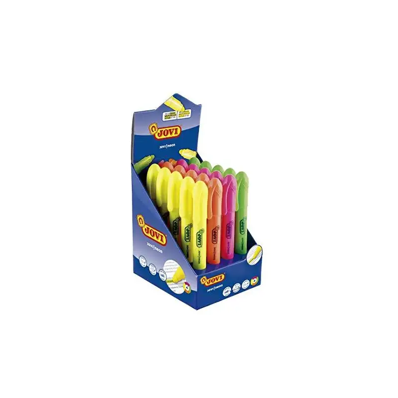 (1829) JOVI MARCADOR FLUORESCENTE JOVI!NEON DE GEL EN STICK 140MM C/SURTIDOS EXPOSITOR 20 UD
