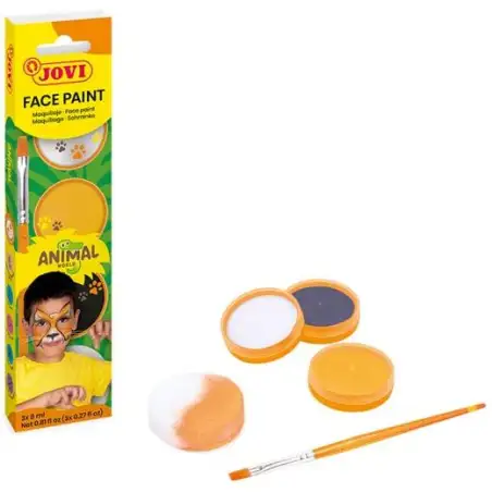 (174AN) JOVI MAQUILLAJE CREMA ESTUCHE 3 BOTES 8ML + ACCESORIOS ANIMALS