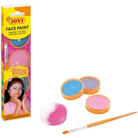 (174FA) JOVI MAQUILLAJE CREMA ESTUCHE 3 BOTES 8ML + ACCESORIOS FANTASY