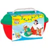 (2205) JOVI COFRE PLAY&FUN 24 PASTILLAS PLASTILINA 15GR + MOLDEADORES + RECORTABLES