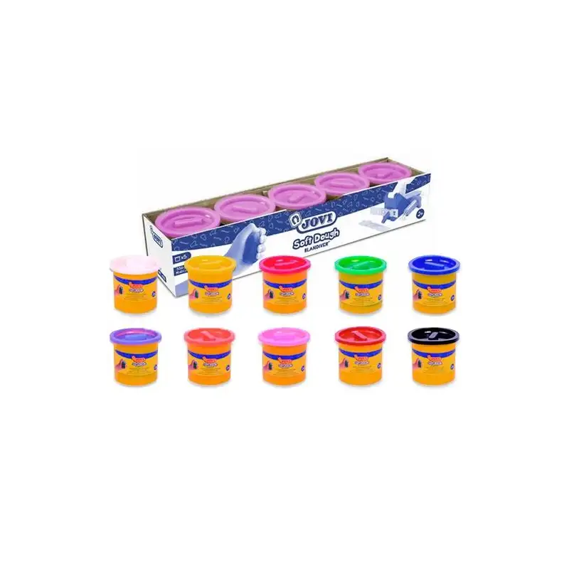 (45006) JOVI PLASTILINA SOFT DOUGH BLANDIVER BOTE 110GR VIOLETA ESTUCHE 5 UD