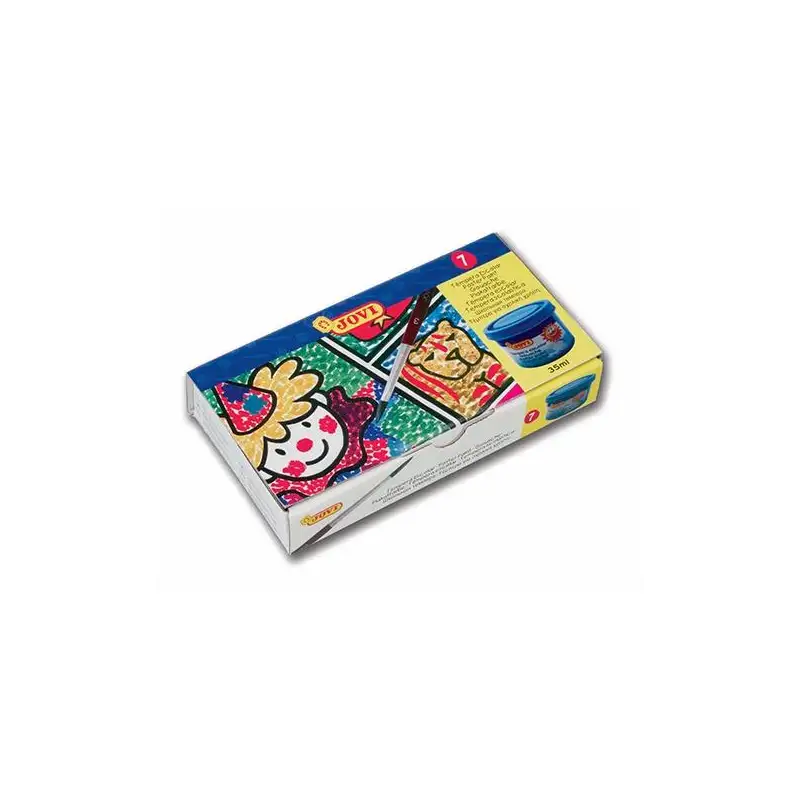 (507) JOVI ESTUCHE 7 BOTES TÉMPERA ESCOLAR 35ML + PINCEL C/SURTIDOS