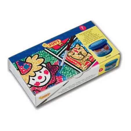 (507) JOVI ESTUCHE 7 BOTES TÉMPERA ESCOLAR 35ML + PINCEL C/SURTIDOS