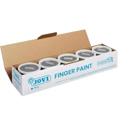 (56030) JOVI PINTURA DE DEDOS ESTUCHE 5 BOTES 125ML NEGRO