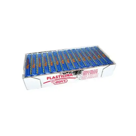 (7113) JOVI PLASTILINA SCHOOL PASTILLA 150GR AZUL OSCURO CAJA 15 UD