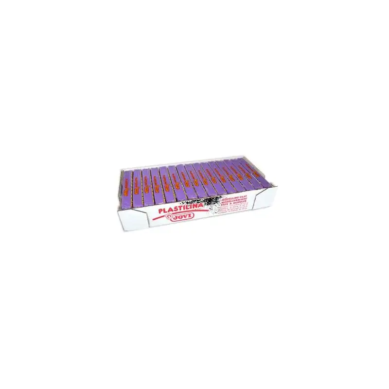 (7114) JOVI PLASTILINA SCHOOL PASTILLA 150GR LILA CAJA 15 UD
