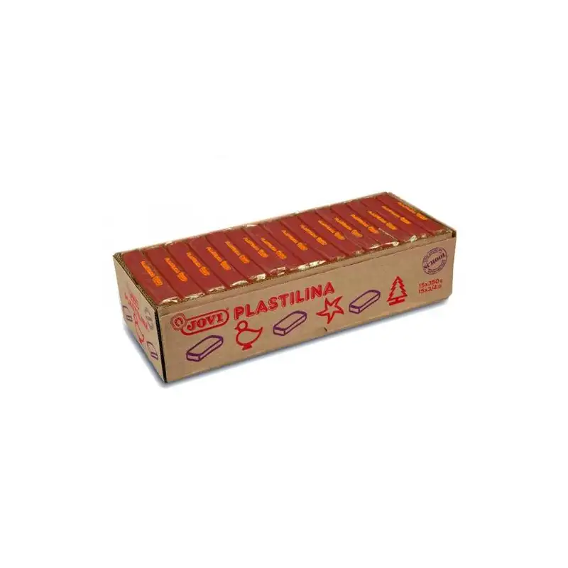 (7209) JOVI PLASTILINA PASTILLA 350GR UNICOLOR MARRÓN CAJA 15 UD