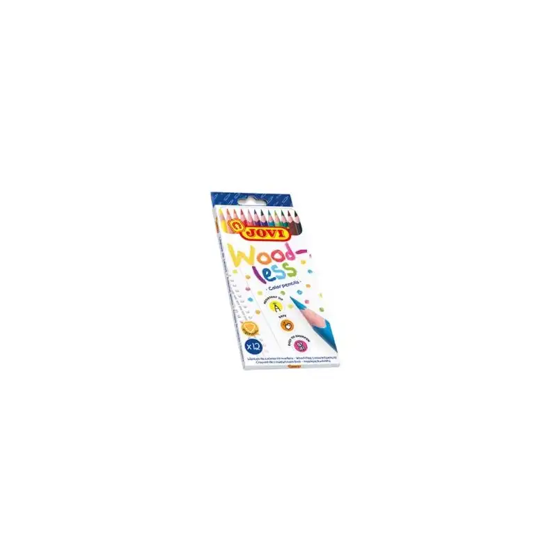 (734/12) JOVI LÁPICES DE COLORES WOODLESS C/SURTIDOS ESTUCHE 12 UD