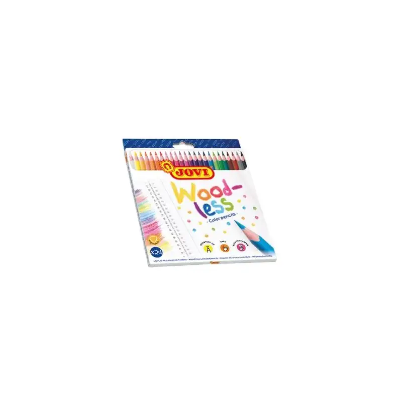 (734/24) JOVI LÁPICES DE COLORES WOODLESS C/SURTIDOS ESTUCHE 24 UD