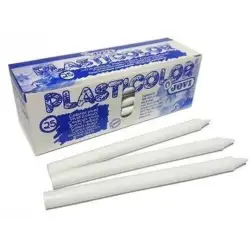 (92511) JOVI CERAS PLASTICAS CRAYONS STUDENT UNICOLOR BLANCO CAJA 25 UD