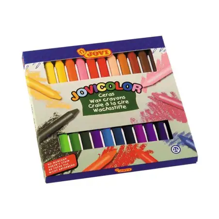 (980/24) JOVI CERAS JOVICOLOR 75MM COLORES SURTIDOS ESTUCHE 24 UD