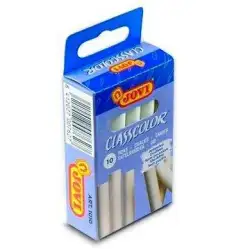 (1010) JOVI TIZAS CLASSCOLOR SCHOOL ANTIPOLVO 80MM BLANCO CAJA 10 UD